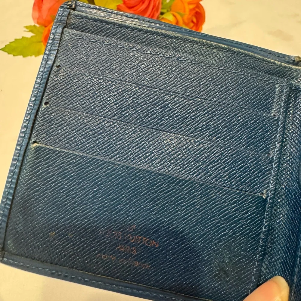 Authentic Louis Vuitton Blue Epi Wallet